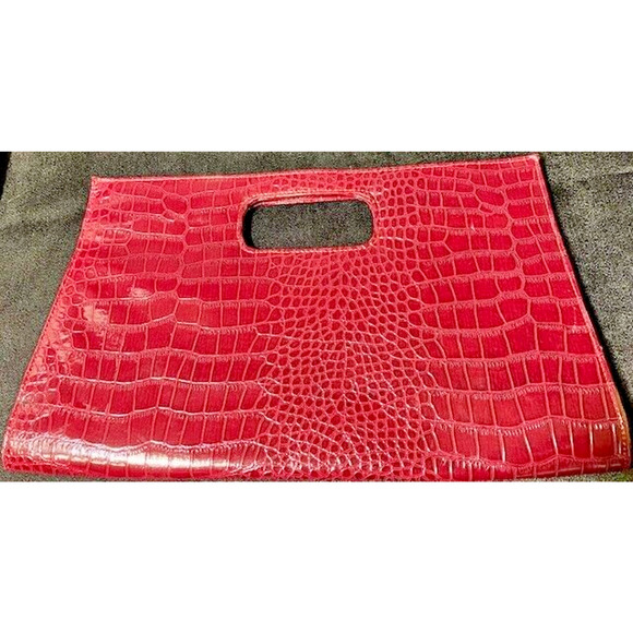 Woman's Clutch Purse Giannini Leather Bag Burgundy - Picture 1 of 5